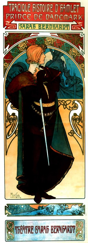 Mucha Sarah Bernhardt Hamlet Poster 1899